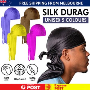 Unisex Bandana Doo Durag Headwear Soft Silk Pirate Cap Wrap Fashion Men Women