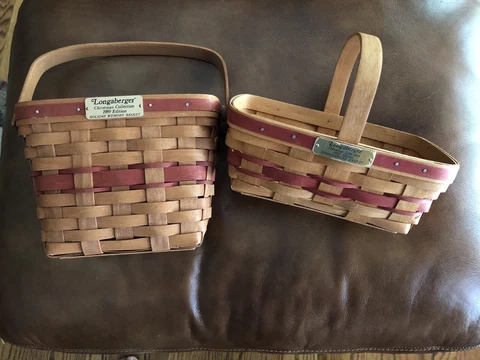 LONGABERGER CHRISTMAS LOT(2) 1989 HOLIDAY MEMORY AND 1990 GINGERBREAD BASKETS! Cover