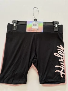 NWT 2 Pair Authentic Girls Pink/Black Hurley Bike Shorts Size XL - Picture 1 of 7