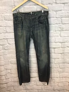 Pantalones de mezclilla 7 For All Mankind calce estándar para hombre pierna recta botón mosca 33 X 29,5 - Imagen 1 de 7