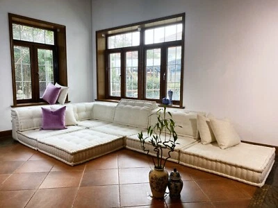 Mah Jong Daybed Sofa Couch handmade Custom Modular Sectional tufted Plain Color - Image 1 of 4