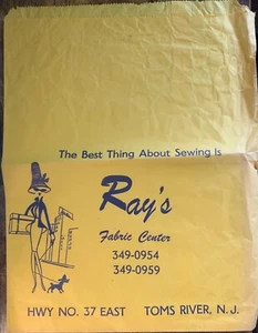 Vintage Ray's Fabric Center Hwy No. 37 East Toms River NJ Paper Bag - Bild 1 von 3