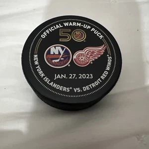 N.Y Islanders Official Warm Up Puck VS Detroit Redwings January 27, 2023 - Picture 1 of 3