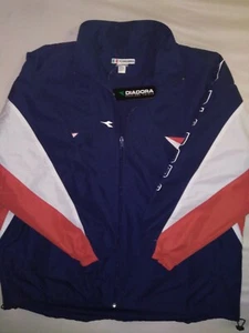 Diadora Inferno Jacket Mens XL Blue Windbreaker Zip Soccer Adult NEW Vintage - Picture 1 of 5