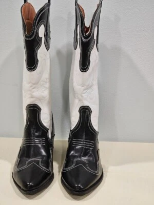 Botas de Vaquero Lemonade Barn Dance Blanco y Negro Granja Rústicas 7.5 Para Mujer Foto 1 de 4