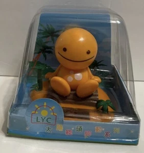 Solar Dancing Orange Happy Face Bobble Toy USA Seller!! - Picture 1 of 1