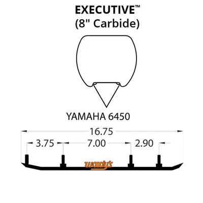 Woodys Executive Series Flat-Top Carbide Runners for 1998 Yamaha VX700XTC VMAX - Image 1 of 2