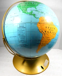 vintage scholastic Rand McNally Beginners Political World Globe 12" inches decor - Picture 1 of 20