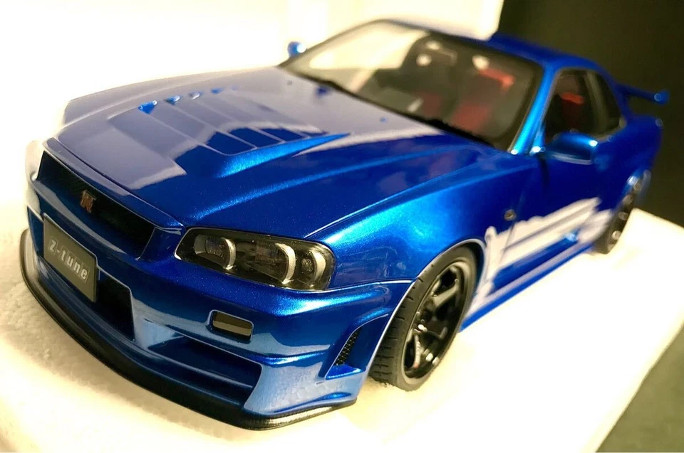 77462 AUTOart 1 18 Nissan NISMO R34 GT-R Z-tune (Bayside Blue) model car