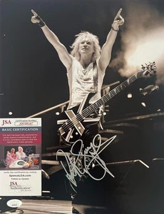 Richard Savage Bassista 'Def Leppard' Foto firmata a mano autografa 14x11 JSA COA - Foto 1 di 7