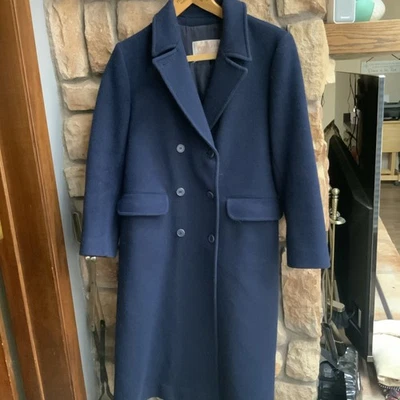 VTG 70s Pendleton Coat 100% Virgin Wool Womens Long Navy Blue USA Made Size 8 - Image 1 of 4