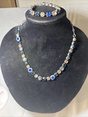 Jewelry Set By Mariana Woman Beautiful Sapphire Necklace And Bracelet - Image 1 of 4