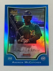 2009 Bowman Chrome Andrew McCutchen #178 RC Blue Refractor #/150 Pirates - Picture 1 of 2