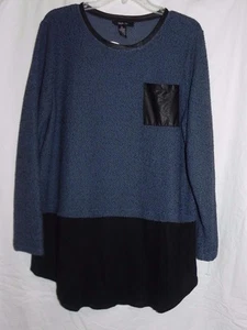 NWT - Ms. Lightweight Marled Mock Layered Sweater from Style & Co- Blue/Blk-XL - Picture 1 of 1
