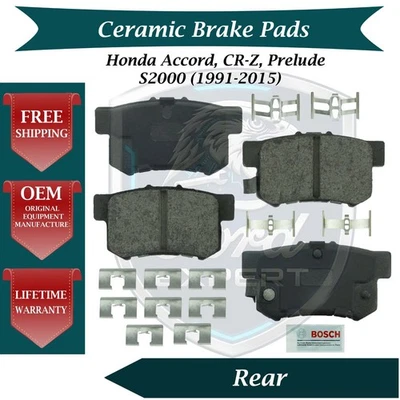 Комплект задних керамических тормозных колодок Bosch от оригинального производителя для Honda 1991-2002 годов выпуска гарантия 10 лет - Изображение 1 из 4