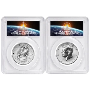 Juego de 2 piezas - 2019-S 50c Apolo 11 50 aniversario medio dólar graduación profesional PR69 FS AMF... - Imagen 1 de 2