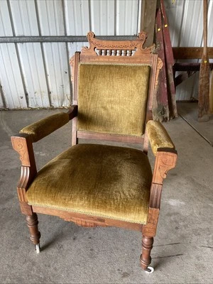 Antique Gothic Victorian Parlor Chairs Late 19th Century - Изображение 1 из 4