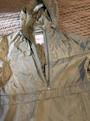 Madewell женщин M зеленый плащ с 1/2 молнии и поповер капюшон - Изображение 1 из 4