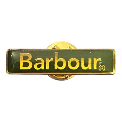 BARBOUR Oficial Genuino Verde y Dorado Vintage Solapa Pin Insignia Para Chaqueta C550 Foto 1 de 3