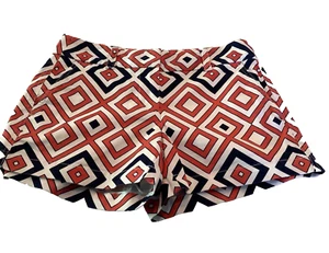 Pantaloncini donna Vineyard Vines taglia 0 rosso blu geometrici hot pants - Foto 1 di 9