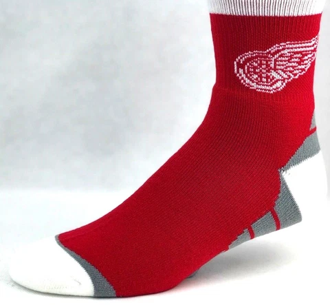 Detroit Red Wings Red & White Deuce Quarter Socks Gray Block Bottom Cover