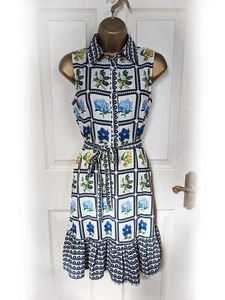 MARY KATRANTZOU X LIPSY Blue & Yellow Floral Summer Dress, Size 8 - BNWT - Picture 1 of 7