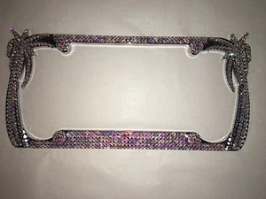 PALM TREE Crystal AB Crystal License Plate Frame  Made W 100% Austrian Crystals  - Bild 1 von 1