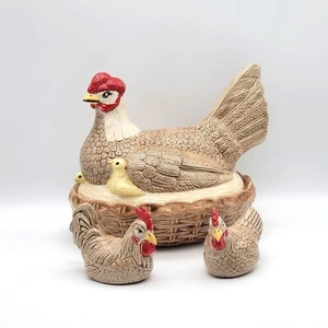 Piatto/ciotola pollo nidificazione vintage ceramica studio ceramica 1983 firmato sale/pepe sha - Foto 1 di 18