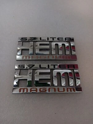 02-08 DODGE RAM 5,7 LITROS GUARDABARROS HEMI MAGNUM PLACA DE IDENTIFICACIÓN LOGOTIPO INSIGNIA EMBLEMAS Foto 1 de 4