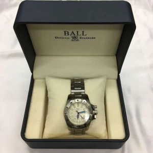 BALL DM1016A Date Automatic Winding Analog Men's Watch White Dial Used - Picture 1 of 8