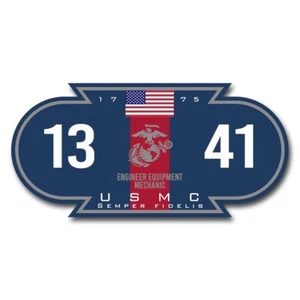 USMC 1341 MOS Decal - Semper Fidelis Decal - Marine Corps Blood Stripe 3" Decal - Picture 1 of 1