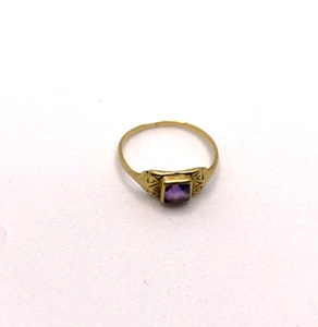 alter Ring Goldring 585er Gold / 14kt mit Amythist antik Vintage Schmuckstück - Bild 1 von 7