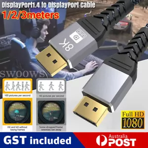 8K Displayport DP 1.4 Cable HDR 4K/144Hz Display Port Male to Male Hight Speed - Picture 1 of 10