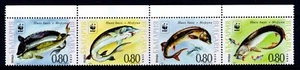 Bulgaria 2004 Fishes - WWF Complete Mint MNH Set Strip SC 4329 - Picture 1 of 1