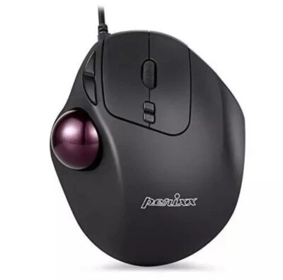 🐭 1 Perixx Perimice-517 Wired Trackball USB Mouse, 7 Button Design, Black - Image 1 of 4