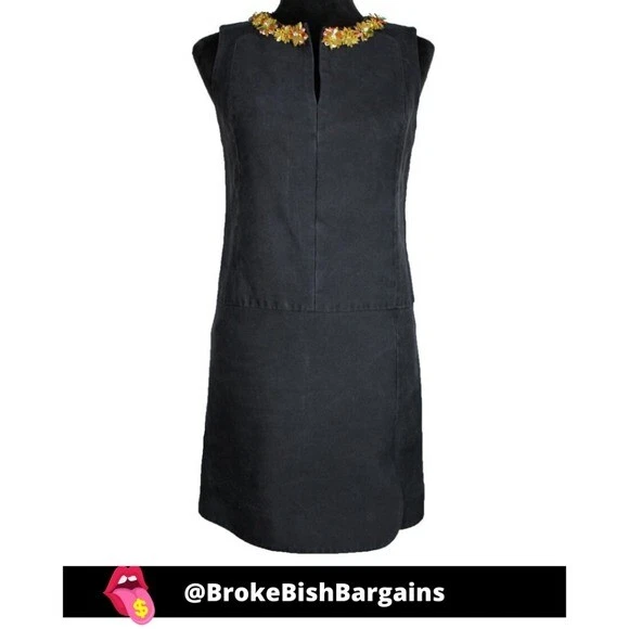 Vestido Vaina Tory Burch Floral Embellecido Cuello Negro Cóctel Talla Mujer 0  Foto 1 de 4