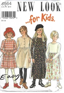 Easy NEW LOOK for Kids Schnittmuster #6564 - Mädchen Kleid in Größen 6-11 - Bild 1 von 1