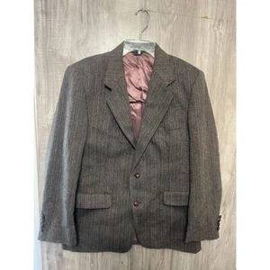 Oakton herringbone Men's Blazer Sport Coat Two Button Jacket Tweed Size 42S - Picture 1 of 14