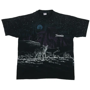 Anvil Herren Vintage Wolves in Yosemite All Over Print T-Shirt Gr. 2X Einzelnaht USA - Bild 1 von 8