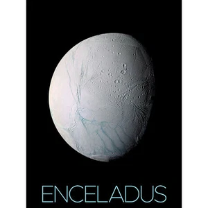 NASA Unser Sonnensystem Enceladus Saturns Mond Eis Ozeane Leinwand Poster Druck Kunst - Bild 1 von 6