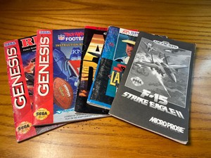 5 Lot Vintage Sega Genesis System Videogame Manual Instruction Booklets Game Art
