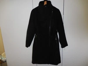 Abrigo Calvin Klein Invierno Mezcla Lana Negro Pequeño Cinturón Grande Logo CK en la Espalda ds2 - Imagen 1 de 8