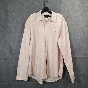 Polo Ralph Lauren Hemd Herren 2XL Braun Streifen Knopfleiste Flash Pony Langarm - Bild 1 von 13