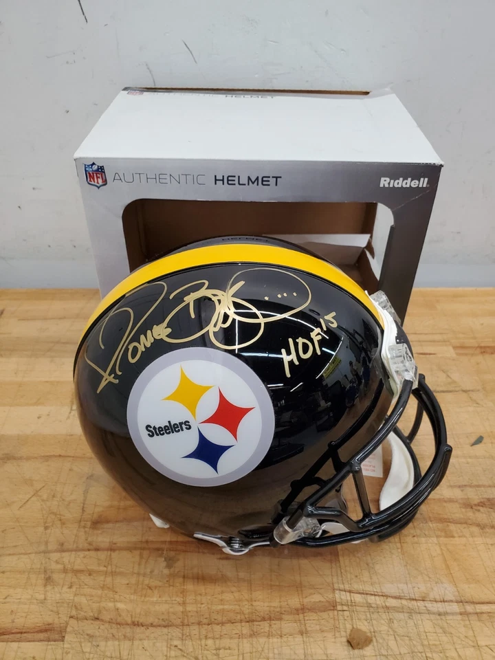 Casco Steelers Auténtico Tamaño Completo Firmado Jerome Bettis - Certificado de Autenticidad - HOF Foto 1 de 4
