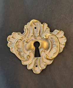 Keeler Brass Co. Escudo francés esqueleto ojo de cerradura placa posterior latón macizo - Imagen 1 de 6