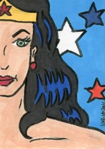 WONDER WOMAN Sketch Card by Kor Watkins - Justice League - Picture 1 of 1