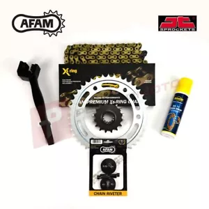 Kit catena e pignone X-Ring AFAM JT oro adatto a Suzuki SV1000S K3-K6 2003-2007 - Foto 1 di 2