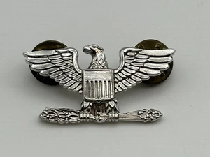 Vietnam War Sterling Army Colonel Rank Eagle Shoulder Insignia Pin by Denmark - Picture 1 of 3