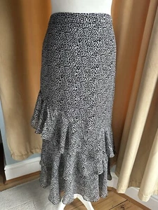 Mint Velvet Black and White Long Maxi Skirt with Ruffles size 8 New with Tags - Picture 1 of 16