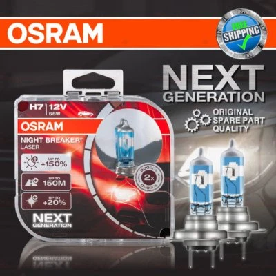 2x H7 477 150% Faro OSRAM Night Breaker LÁSER PRÓXIMA GENERACIÓN Bombilla HAZ BAJA Foto 1 de 4